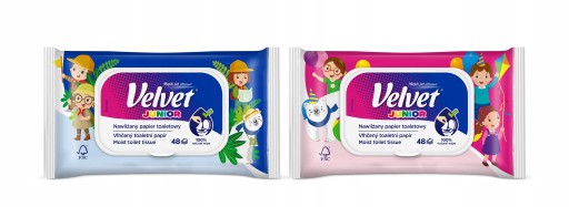 Zamatový vlhčený toaletný papier 48 ks. Junior