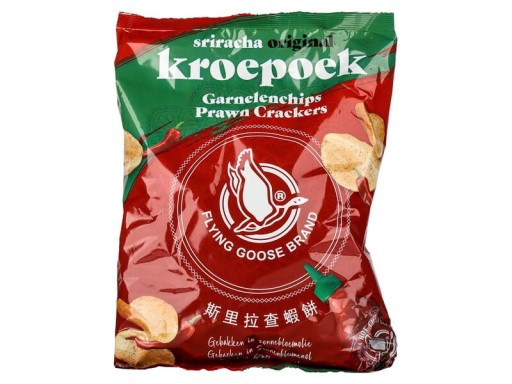 Cracker na krevety lietajúca hus Sriracha