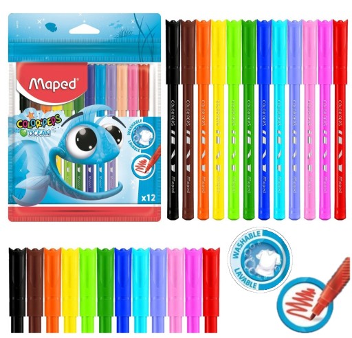 Popisovacie perá 12 farieb Maped ColorPeps Ocean