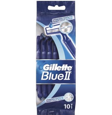 Gillette Blue II Chromium 10 ks Jednorazové žiletky Žiletka