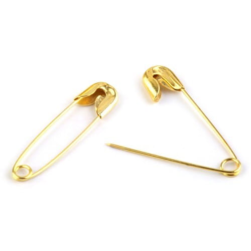 isa02 Zlaté zatváracie špendlíky zatvárací špendlík 20x5mm 10 ks