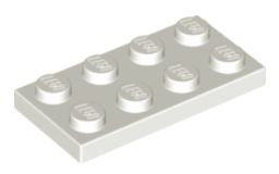 LEGO PLATE 2X4 BIELY ČÍSLO 3020 - 10 KS