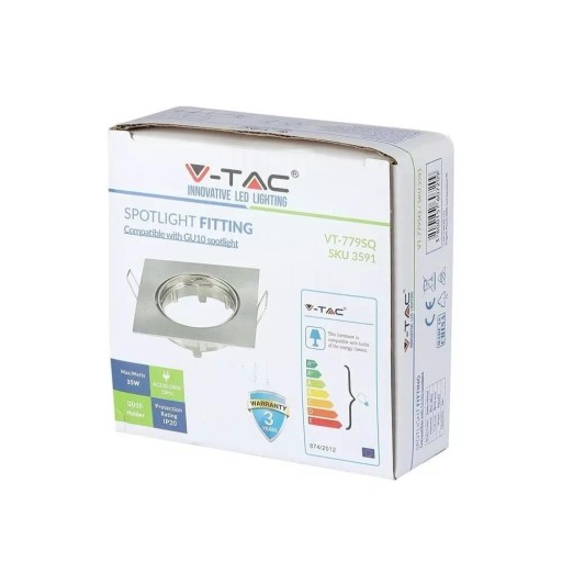 Očko V-TAC GU10 Square Movable Satin VT-779