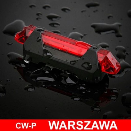 5 LED zadné svetlo na bicykel, 5V nabíjanie cez USB