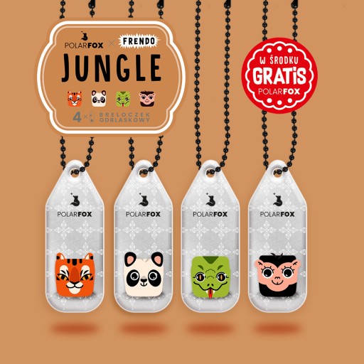 Reflexné prívesky 4+1 ks Frendo Jungle PolarFox