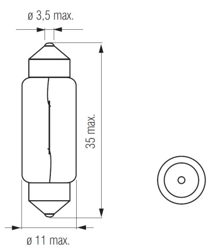 Žiarovka 6V 5W Bosma trubica ROMET JAWA JUNAK WFM WSK