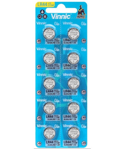 Vinnic AG13 LR44 batéria 1,5V blister 10 ks.