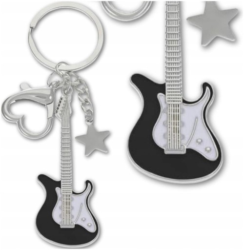 Kľúčenka na kabelku retro prívesok na kľúče Gitarová hviezda Kľúčenka Tašky