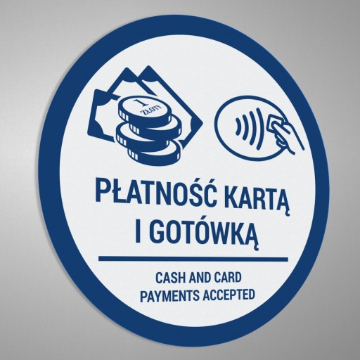 Platba kartou a hotovosťou - nálepka 10x10 rôznych prevedení
