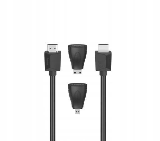 Kábel Hama HDMI kábel 1,5m Ethernet 2x Mini Micro HDMI adaptér Čierny
