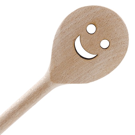 DREVENÁ kuchynská lyžica DLHÁ 30 cm na teflónové vzory SMILE SMILE