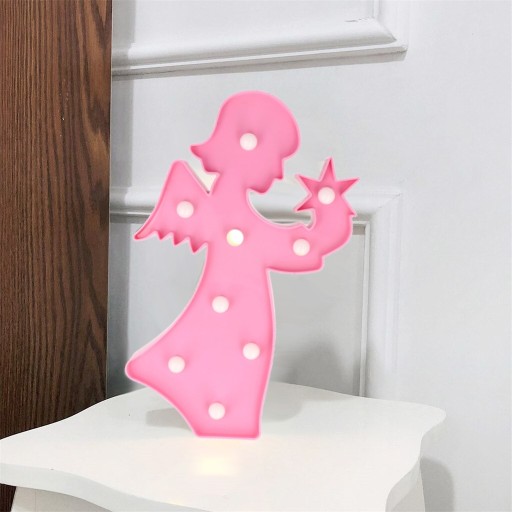 ANJEL ANJELSKÁ LAMPA 9 LED DEKORÁCIA NA BATÉRIU Ružová