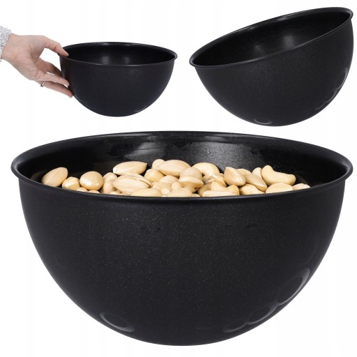 MISKA PLASTOVÁ, čierna, veľká, 3L, kuchynská na ovocie, šaláty, ľahká, odolná