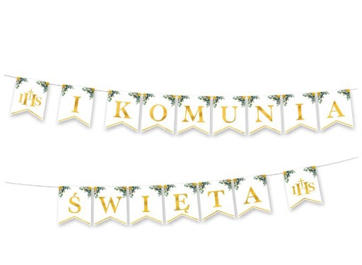 Banner girlanda Prvé sväté prijímanie Eukalyptus, banner na sväté prijímanie, sväté prijímanie - 240 cm