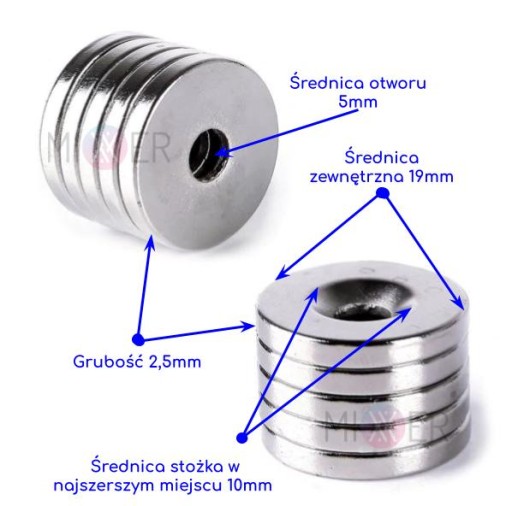 Neodymový magnet 20 x 3 mm s otvorom Veľmi silný!