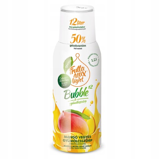 Fruttamax Mango Light sirup 500 ml do sódy BEZ CUKRU na 12 litrov vody