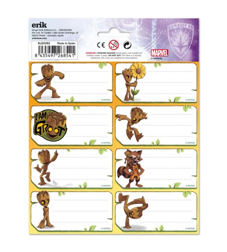 Nálepky na notebook Marvel Groot, 16 kusov
