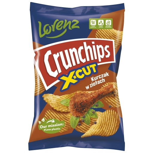 CRUNCHIPS Vlnité chrumky X-CUT Kuracie s bylinkami 140g LORENZ