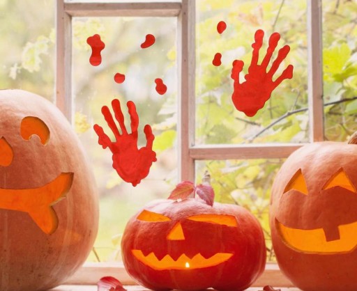 Krvavá krv odtlačky falošnej krvi Halloween