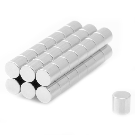 okrúhly NEODYMIOVÝ MAGNET 6x6 N38 SET 10 kusov SILNÝ