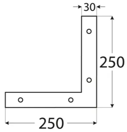 TYČ ROHOVÁ PLOCHÁ DMX NA3 250X250X30X3,0 MM DOMAX