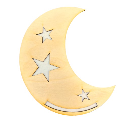 DREVENÝ MOON PRSTEŇ ZÁKLAD PRE MACRAME DECOUPAGE 20CM