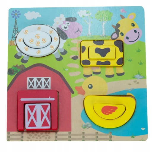 DREVENÉ BLOKY PUZZLE ZVIERATÁ FARMA