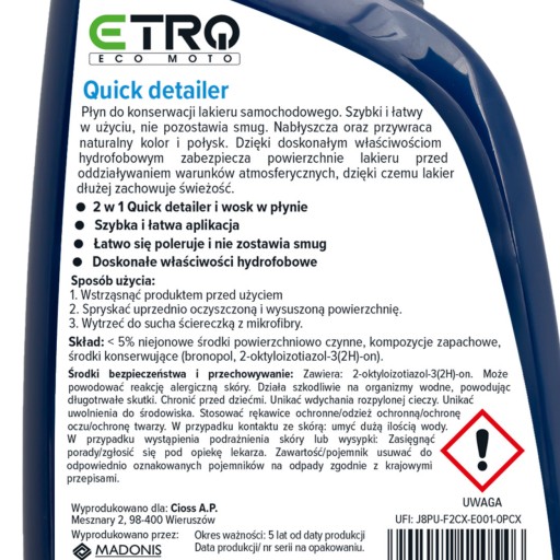Quick Detailer expresný vosk 500 ml - ETRO