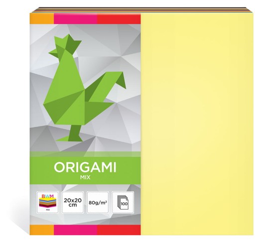 Origami 20x20cm Fluo+Pastels x 100K