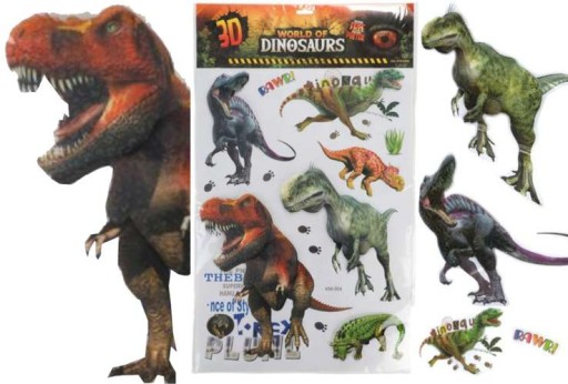 VEĽKÉ XXL NÁLEPKY NA STENU T-REX 3D DINOSAURY