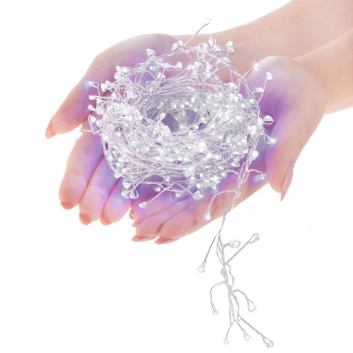 VOLENÁČE NA VIANOČNÝ STROMČEK SVETLÁ, DRÔTY, 100 LED, BIELE, 3 m