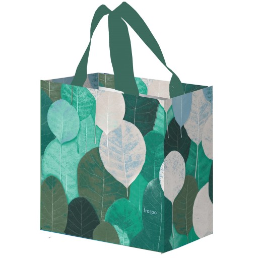nákupná taška TAŠKA do obchodu 26x15x27cm objem 10l LISTY zelená x1