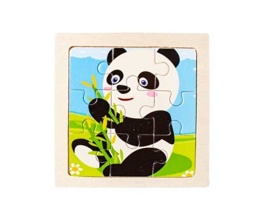 Drevená skladačka - 4 VARIANTY - zebra, králik, žirafa, panda