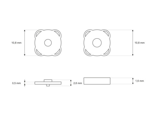 Magnetické zapínanie 10 mm našité na SUPER SLIM
