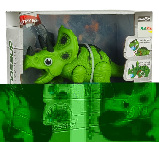 DINOSAUR TRICERATOPS FIGURKA MODEL zareve sa rozsvieti