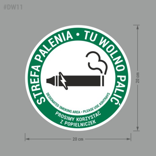 Nálepka - Fajčiarska zóna - Fajčenie tu povolené 20x20