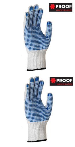 Pracovné rukavice KNIT DOT škvrnité PROOF9-12 párov