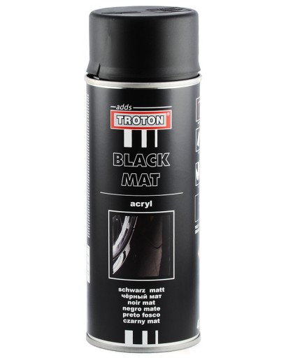 TROTON akrylový lak v spreji MATTE BLACK 400 ml