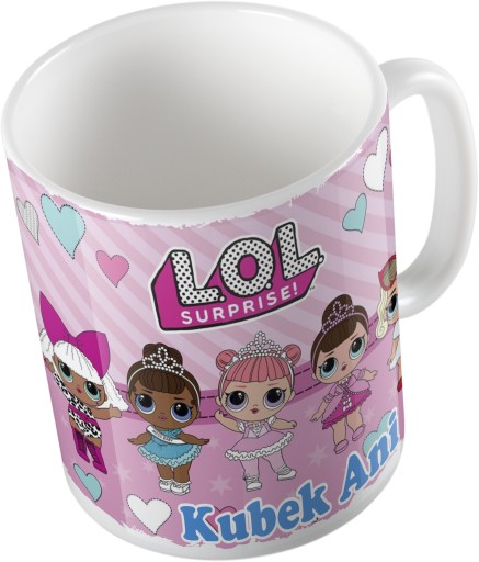 LOL SURPRISE hrnček S MENOM 330ml + KARTÓN