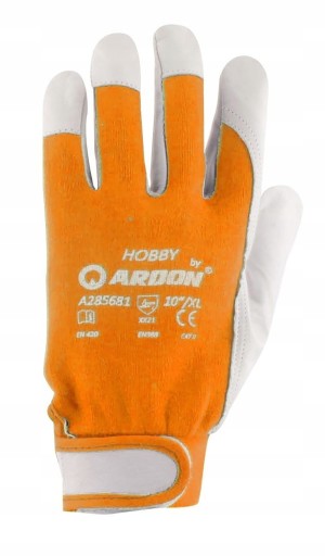 Montér pracovné rukavice HOBBY Odolnosť kozej kože EN388/420 8