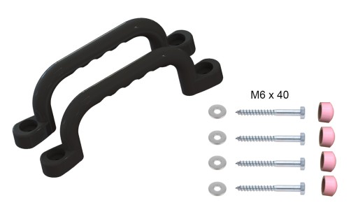 SLNKO - IHRISKO RÚČKY 240 mm - 2 ks SO SKRUTKAMI ČIERNA LPK