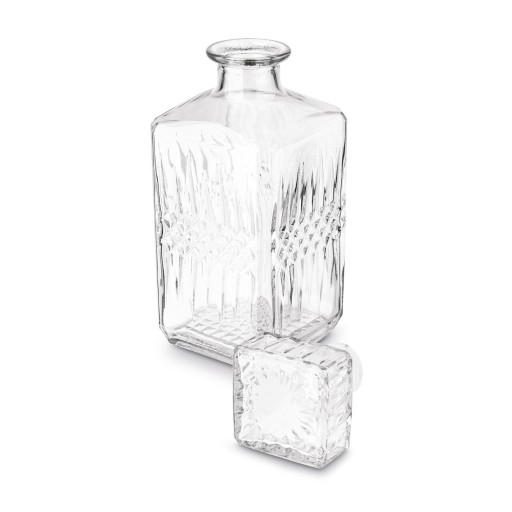 Elegantná SKLENENÁ FĽAŠA NA VÍNO KARAFA NA WHISKY na pitie vody S KORKOM