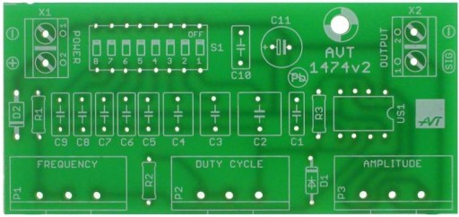 Generátor štvorcových vĺn, AVT1474 PCB