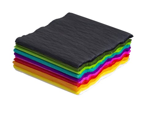 Krčený hodvábny papier KOCKY A6 BALENIE 10 farieb TYMOS (nie krepové)