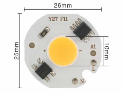LED COB 3W Teplá biela 230V BEZ NAPÁJANIA