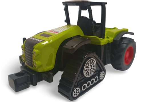 TRAKTOR S KOLEJAMI ZELENÝ 9CM 1:80 E1118 EMAJ