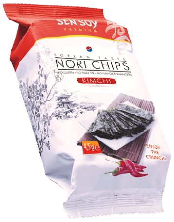 Nori Kimchi čipsy z rias 4,5g - Sen Soy