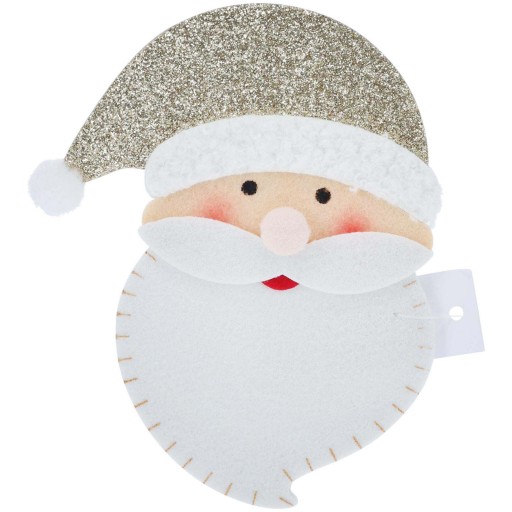VIANOČNÉ VRECKO NÁDOBA NA PRÍBORY PLST SANTA 11,5X15 CM