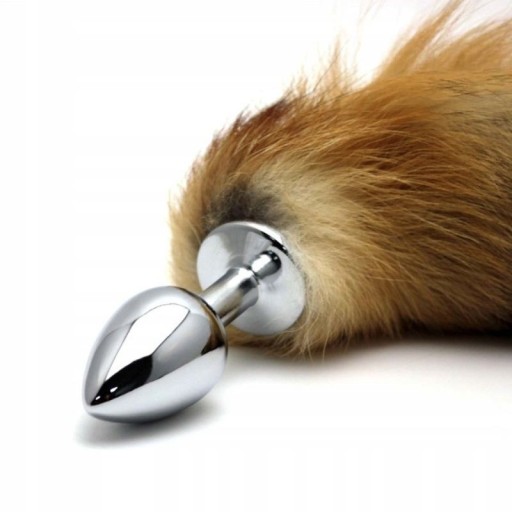 Análny kolík FOX TAIL, nadýchaná hnedá kožušina, FOX KITA ANAL PLUG