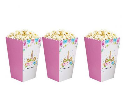 Popcorn boxy, sladkosti, narodeniny JEDNOROŽEC